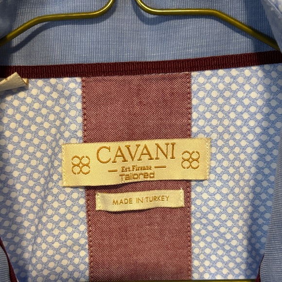 Cavani Tailored Classic Blue Patterned Dress Shirt - Picture 2 of 8